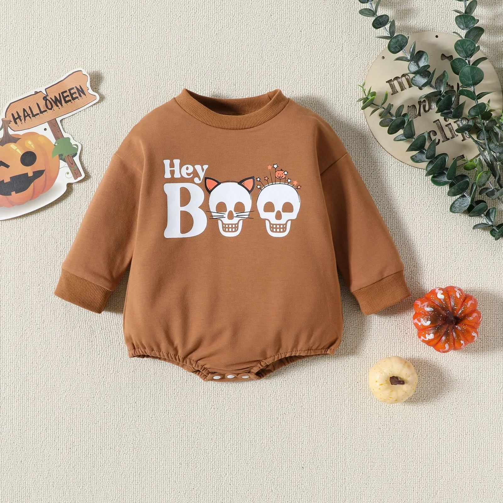 0-18M Halloween Baby Girls Boys Cute Romper Long Sleeve Skull Letter Print Autumn Sweatshirt Jumpsuits Winter Newborn Playsuit
0-18M Halloween Baby Girls Boys Cute Romper Long Sleeve Skull Letter Print Autumn Sweatshirt Jumpsuits Winter Newborn Playsuit