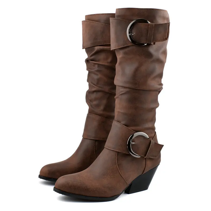 Mid-calf Boots For Women, women's ThickLlow Heel Metal Belt Buckle Pointed Toe Fashion Retro Denim Martin Knight Shoes
Mid-calf Boots For Women, women's ThickLlow Heel Metal Belt Buckle Pointed Toe Fashion Retro Denim Martin Knight Shoes