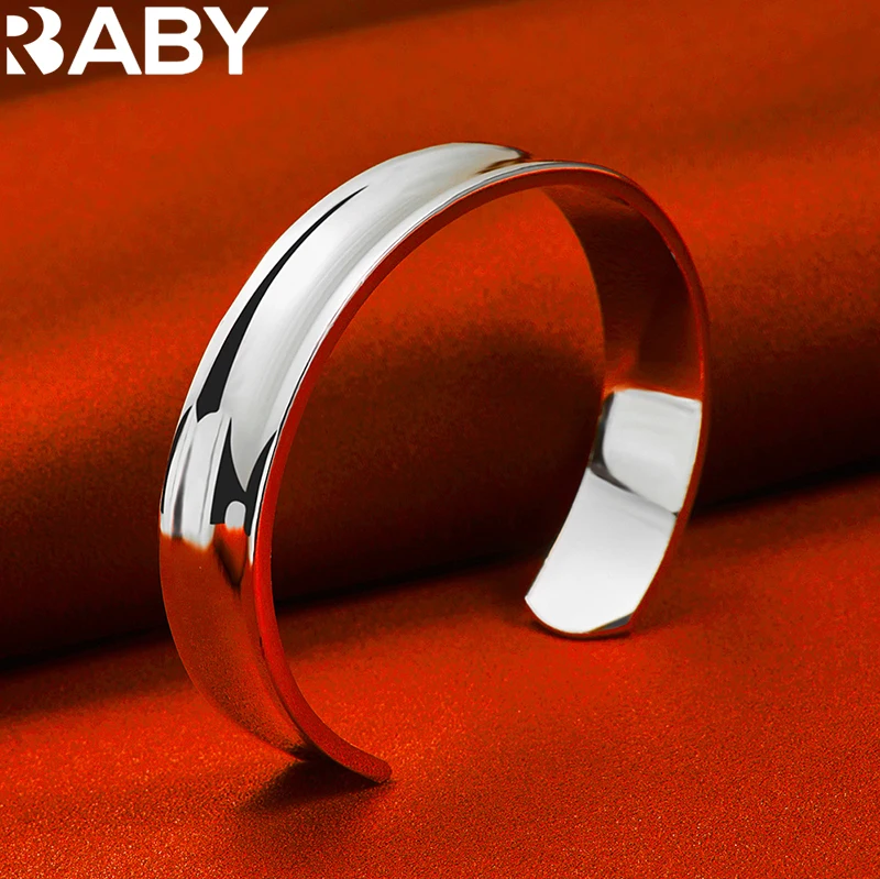 925 Sterling Silver 12mm Smooth Simple Bracelets Bangles For Woman Man Fashion Jewelry Engagement Wedding Party Accessories
925 Sterling Silver 12mm Smooth Simple Bracelets Bangles For Woman Man Fashion Jewelry Engagement Wedding Party Accessories