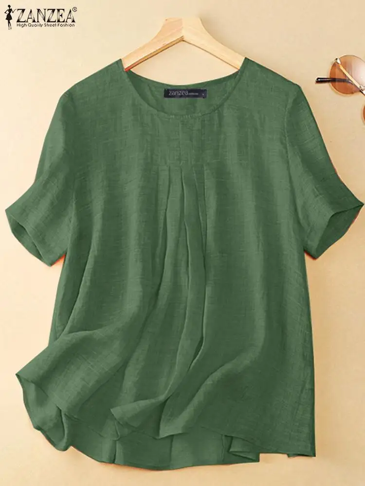 2023 ZANZEA Woman Short Sleeve O-Neck Chemise Female Holiday Loose Blouse Summer Fashion Tunic Tops Casual Elegant Solid Shirt
2023 ZANZEA Woman Short Sleeve O-Neck Chemise Female Holiday Loose Blouse Summer Fashion Tunic Tops Casual Elegant Solid Shirt