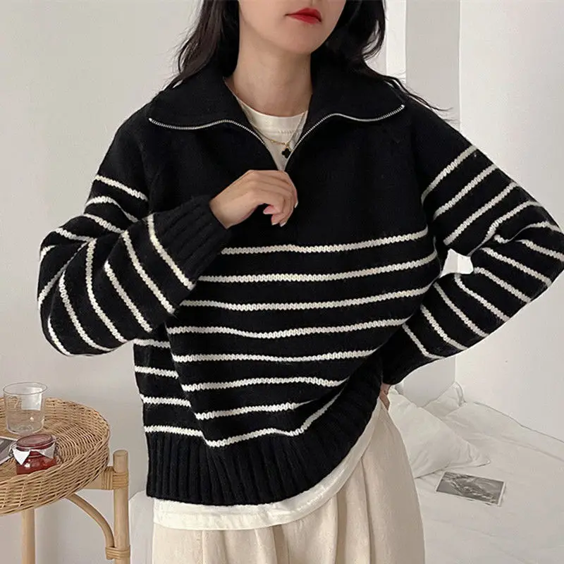 Deeptown Autumn Striped Sweater Women Korean Fashion Oversized Black Knit Jumper Female Aesthetic Harajuku Pink Pullover Casual
Deeptown Autumn Striped Sweater Women Korean Fashion Oversized Black Knit Jumper Female Aesthetic Harajuku Pink Pullover Casual