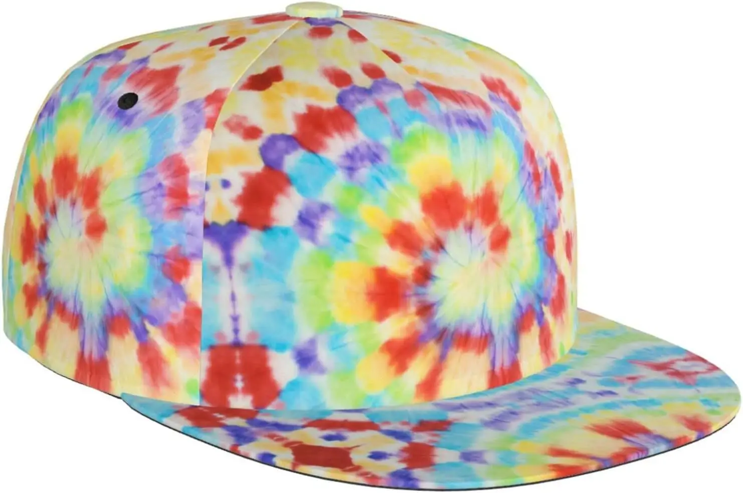 

Stylish Tie Dye Adjustable Snapback Hat for Men and Women Sun Cap Hip Hop Style Cap Baseball Cap Flat Bill Brim Hat