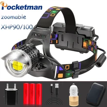 Super Bright XHP90/100 Headlight 3 Modes USB Rechargeable Waterproof Head lamp Zoomable Outdoor Camping Night Running Fishing
Super Bright XHP90/100 Headlight 3 Modes USB Rechargeable Waterproof Head lamp Zoomable Outdoor Camping Night Running Fishing