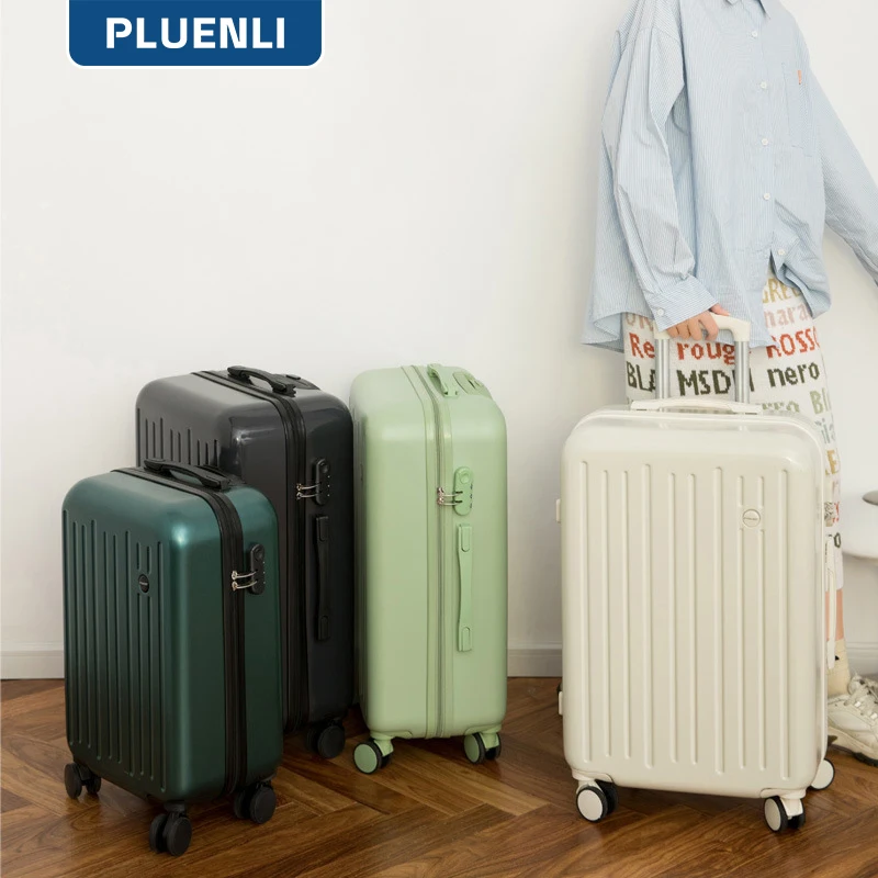 

PLUENLI Luggage Women's Boarding Trolley Case New Dry Suitcase Men's Large Capacity Mute Password Leather Suitcase