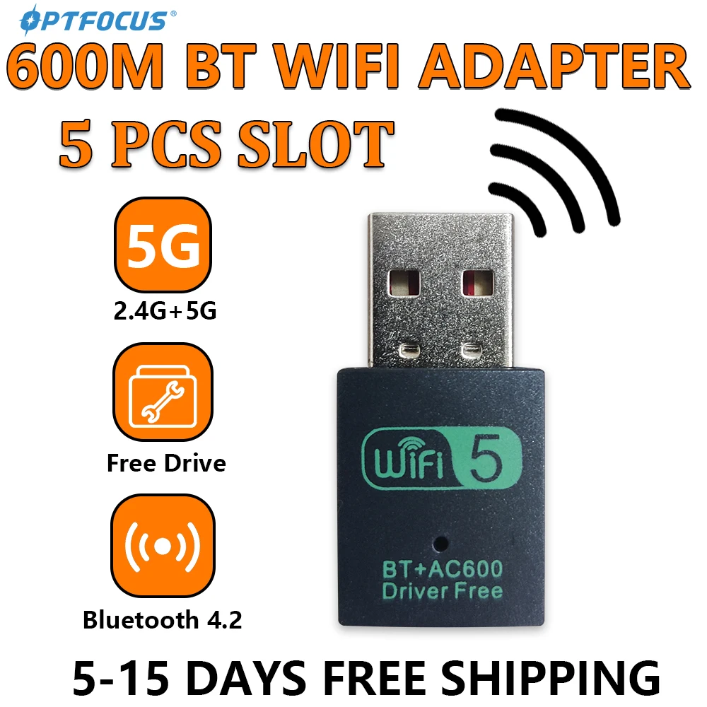 OPTFOCUS 2 5 Pcs Slot USB Wifi Adaptor 600Mbps 802.11b g n ac Wifi Adaptador For PC Wi fi Network Card Bluetooth 4.2 WLAN Card
OPTFOCUS 2 5 Pcs Slot USB Wifi Adaptor 600Mbps 802.11b g n ac Wifi Adaptador For PC Wi fi Network Card Bluetooth 4.2 WLAN Card