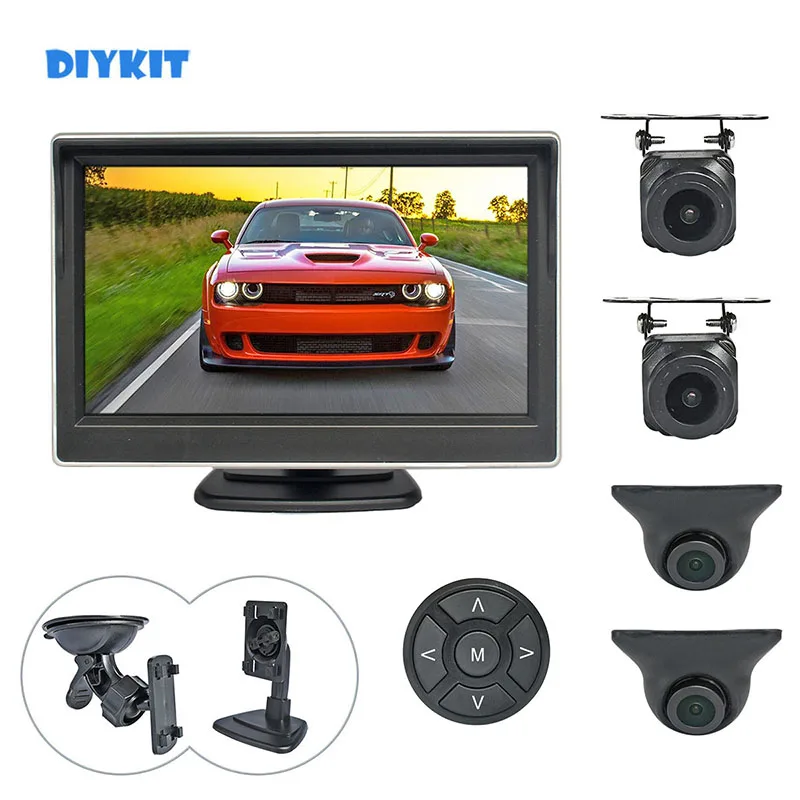 

DIYKIT 5inch AHD IPS HD Car Monitor 1920*1080 Starlight Night Vision Rear View Car Camera Waterproof for Front/Rear/Side View
