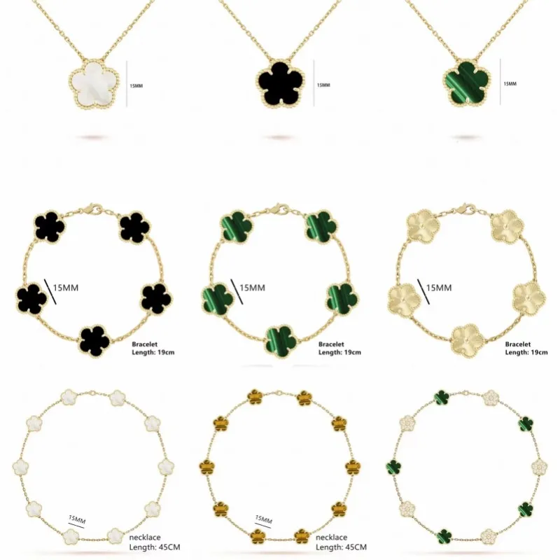 

AAA high-end Europe and the United States popular 925 sterling silver four-leaf clover necklace fashion multi-flower bracelet