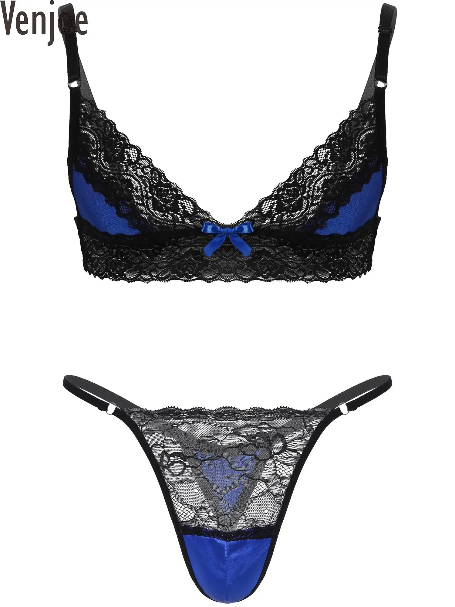 Men Lingerie Set Sissy Underwear Adjustable Strap Floral Lace Trim Wire-free Bra Top with Lace Thong Briefs Nightwear Sleepwear
Men Lingerie Set Sissy Underwear Adjustable Strap Floral Lace Trim Wire-free Bra Top with Lace Thong Briefs Nightwear Sleepwear