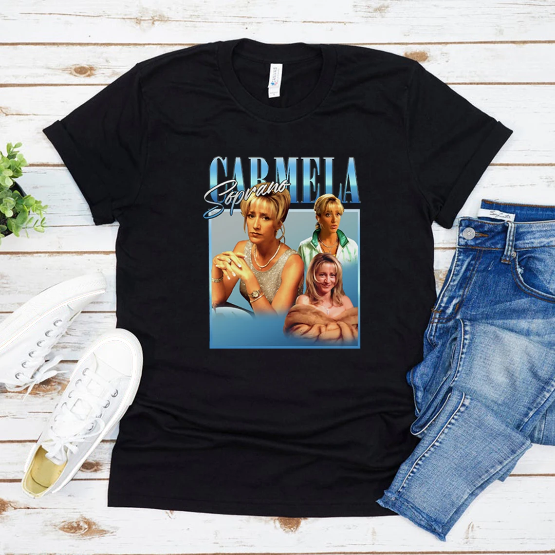 Carmela Soprano Homage Tshirt Mafia Inspired Printed Tees Unisex T Shirt Gift for Fan Vintage Women Fashion Harajuku Tee and Top
Carmela Soprano Homage Tshirt Mafia Inspired Printed Tees Unisex T Shirt Gift for Fan Vintage Women Fashion Harajuku Tee and Top