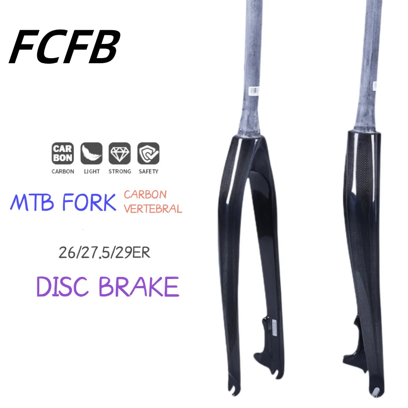 NO LOGO Glossy 3K Carbon Fiber Mountain Bike Fork Tapered Tube Bicycle Front Fork Disc Brake 26er 27.5er 29er
NO LOGO Glossy 3K Carbon Fiber Mountain Bike Fork Tapered Tube Bicycle Front Fork Disc Brake 26er 27.5er 29er