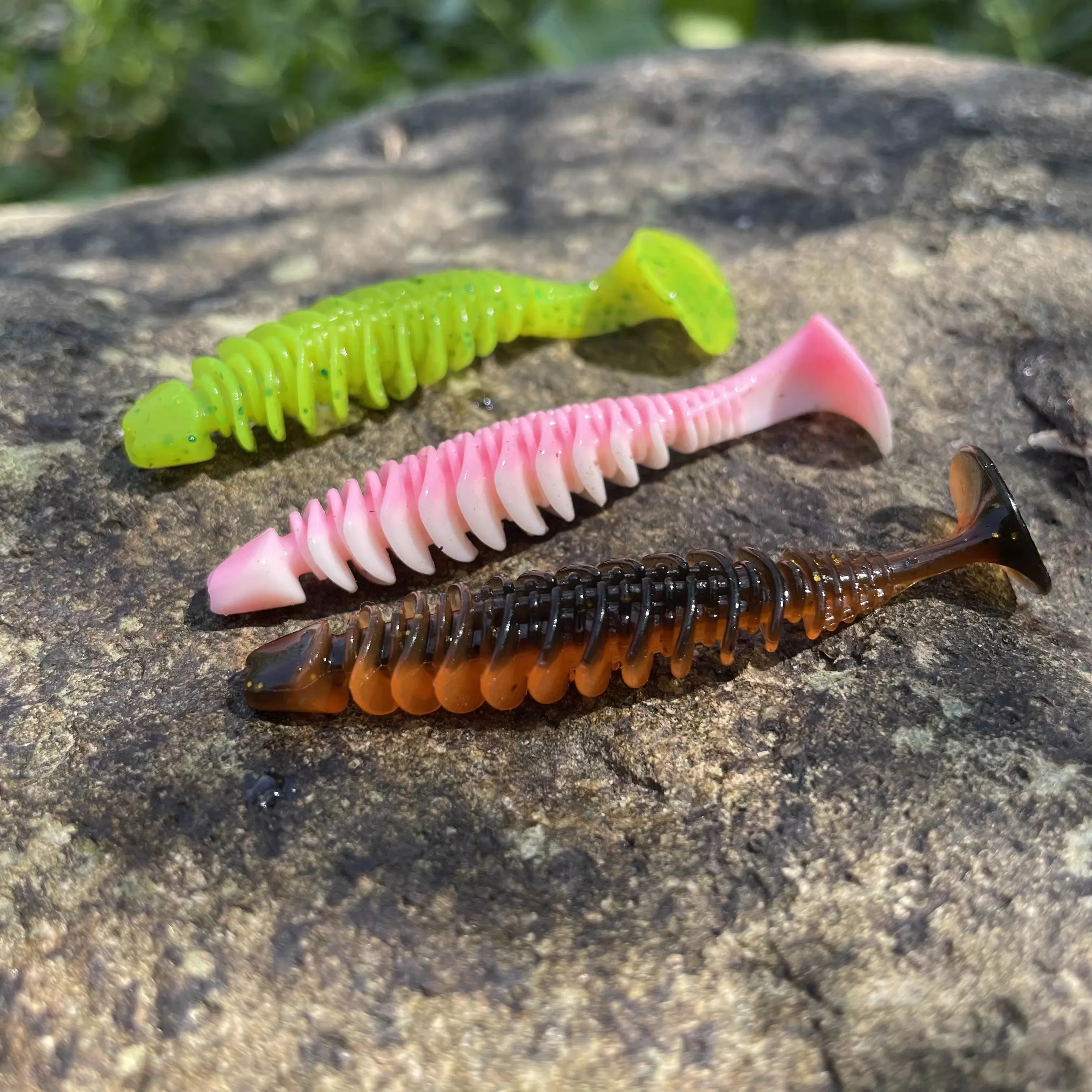 

Jig Wobblers Fishing Lure Silicone 50mm 60mm Worm Soft Bait Reverse Spiral Tail Swim Artificial Baits Carp Bass Pesca Tackle