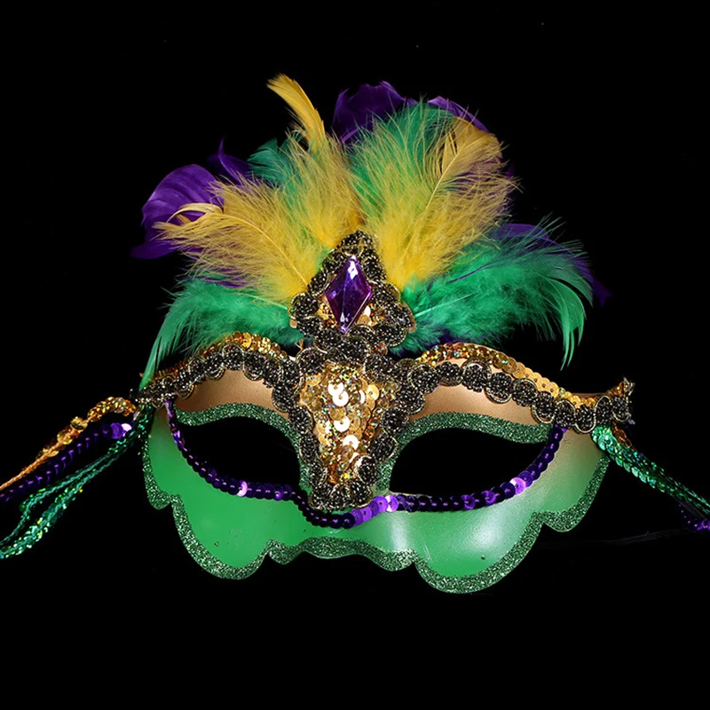 

Feather Mask Halloween Decorative Props Masquerade Women Princess Half Face Mask Festival Celebration Headdress Party Supplies