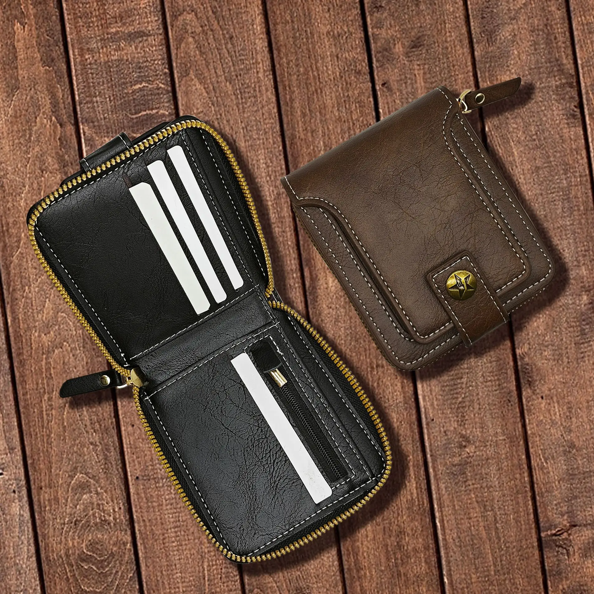 Men's multifunctional home new wallet men's short retro casual horizontal wallet multi-function card holder buckle coin purse
Men's multifunctional home new wallet men's short retro casual horizontal wallet multi-function card holder buckle coin purse
