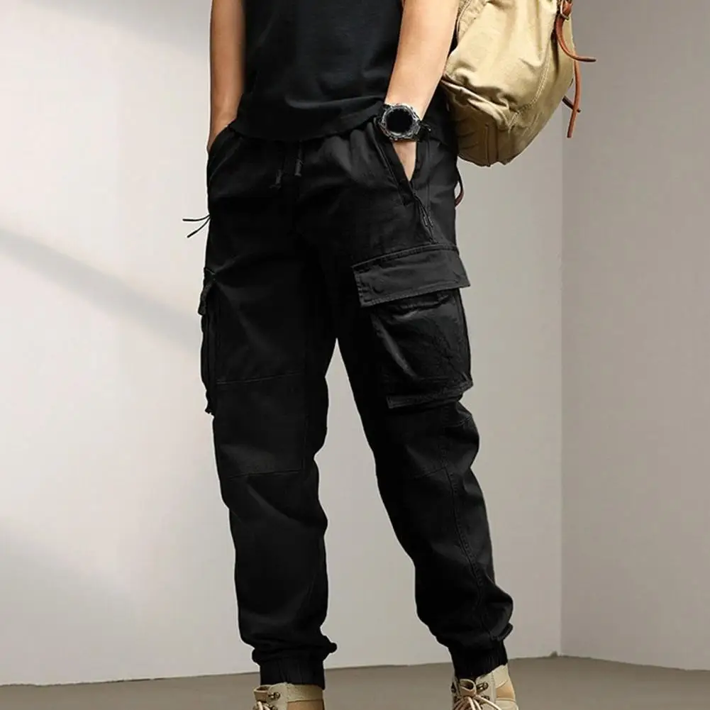 Men Solid Color Pants Comfortable Men's Cargo Pants with Ankle Bands Multiple Pockets Drawstring Waist for Casual Sports Leisure
Men Solid Color Pants Comfortable Men's Cargo Pants with Ankle Bands Multiple Pockets Drawstring Waist for Casual Sports Leisure