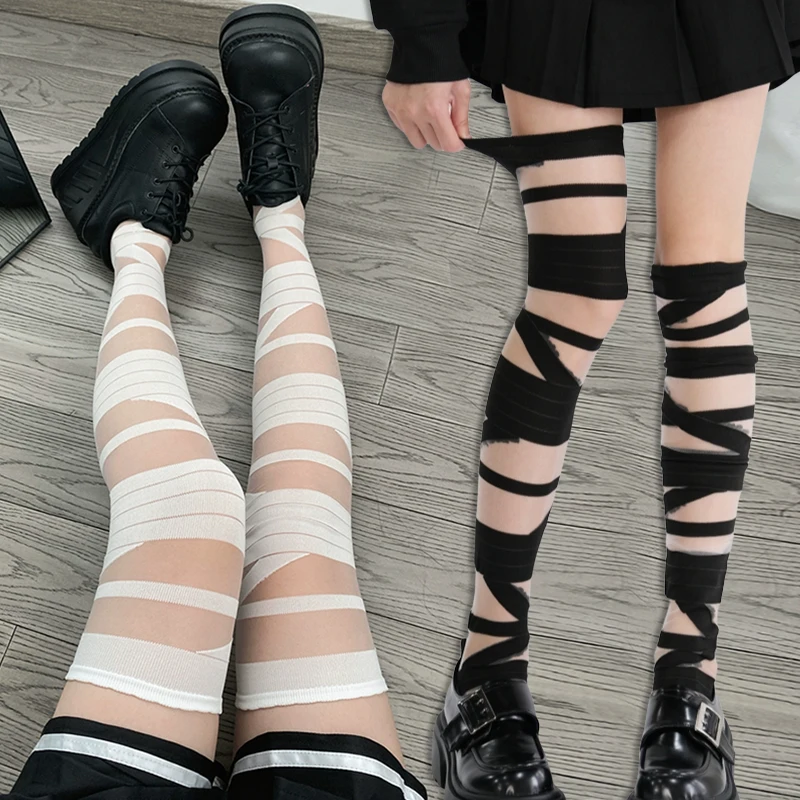 

Y2k JK Lolita Women Stockings Ultra-thin Transparent Crystal Silk Socks Thigh High Stockings Girls Thigh High Socks Stockings