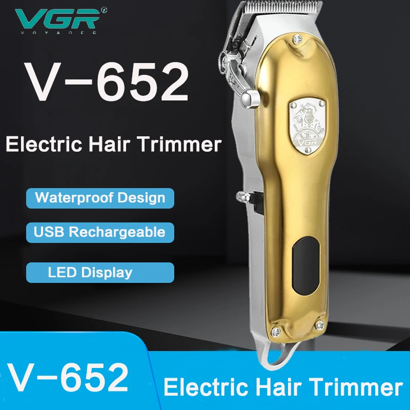 

VGR V-652 Electric Hair Trimmer USB Rechargeable Cordless Hair Clipper Adjustable Digital Display Scissors Scissors Men Shaver