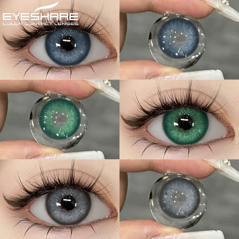 

Цветные контактные линзы EYESHARE, 1 пара/2 шт., для глаз, натуральные контактные линзы, модные линзы, серые, ученические, синие линзы для глаз, ежегодно