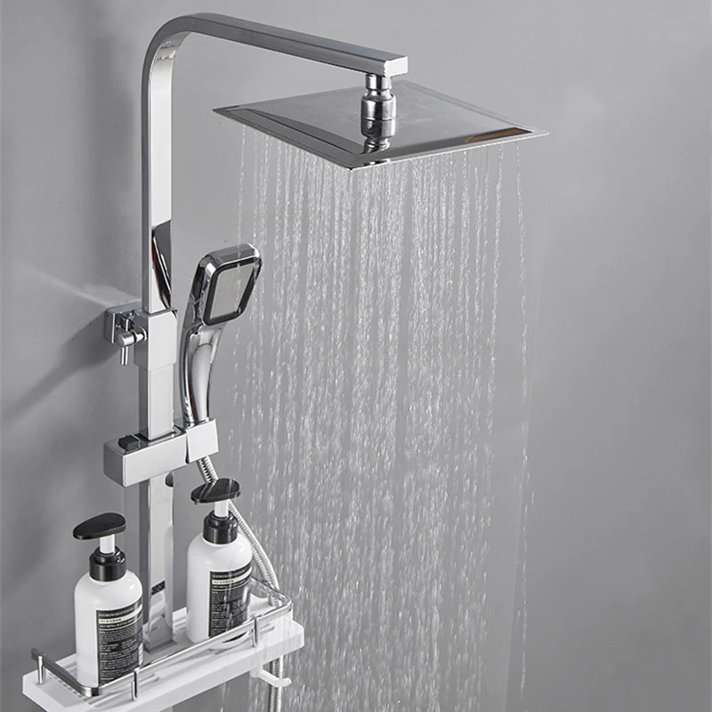 

Modern Brass Shower Faucets Set For Bathroom Supercharged Tropical Shower Household Creative Constant Temperature Shower System