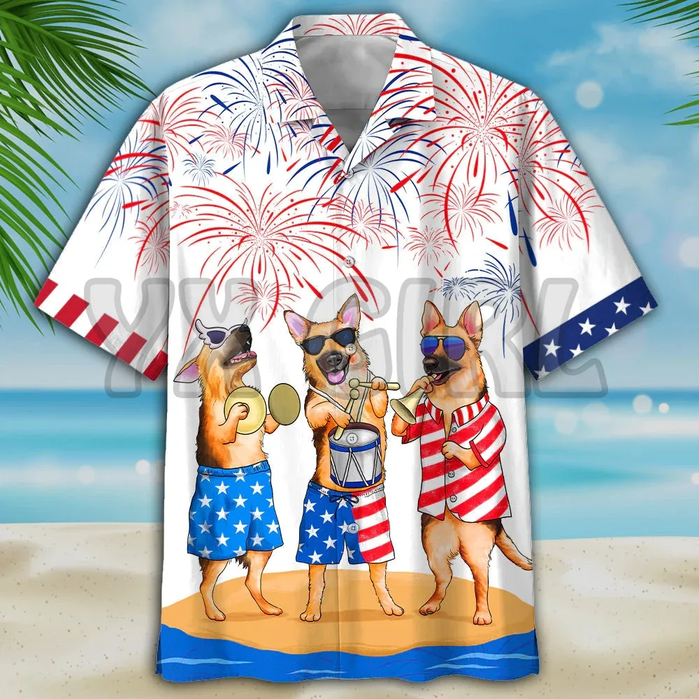 

Familleus - German Shepherd Hawaiian Shirt 3D All Over Printed Hawaiian Shirt Men's For Women's Harajuku Casual Shirt Unisex