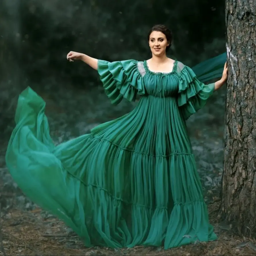 A Line Green Prom Dresses Tiered Ruffles Sleeves Square Neck Maternity Photo Robes Sexy Floor Length Pregnant Women Gowns
A Line Green Prom Dresses Tiered Ruffles Sleeves Square Neck Maternity Photo Robes Sexy Floor Length Pregnant Women Gowns