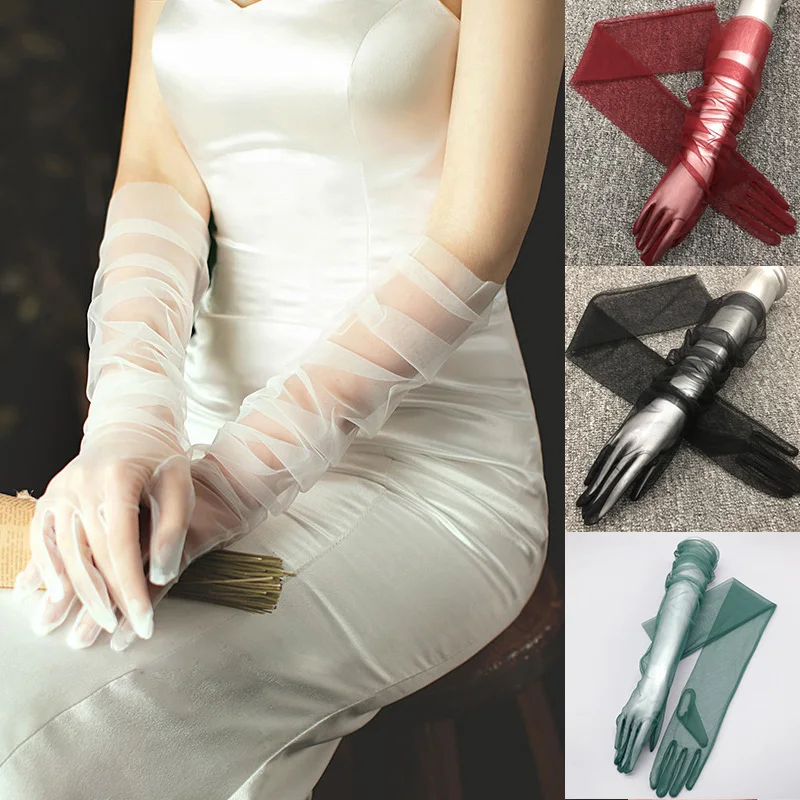 Transparent Women Lace Fine Elegant Tulle Gloves Long Knit Fashion Sexy Wedding Party Summer Ladies Prom Dress Glove Accessories
Transparent Women Lace Fine Elegant Tulle Gloves Long Knit Fashion Sexy Wedding Party Summer Ladies Prom Dress Glove Accessories