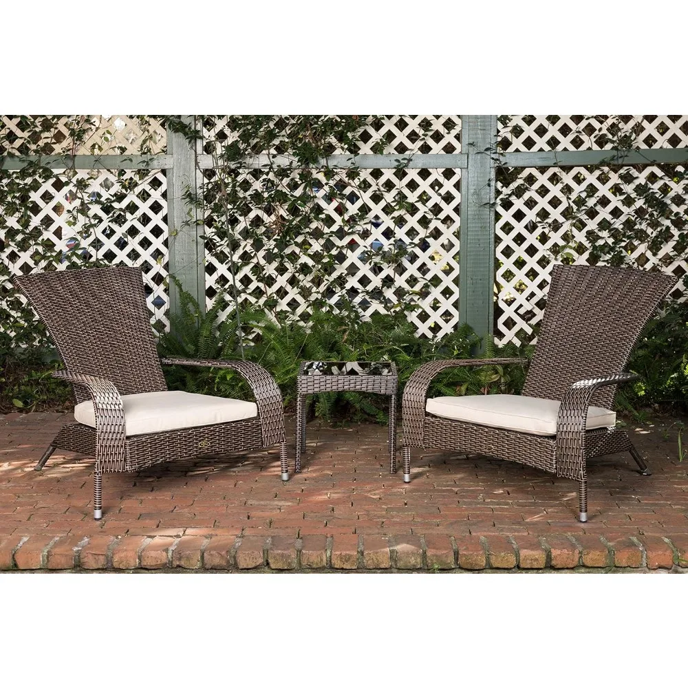 

Set Lightweight & Durable Style Chairs All Weather Wicker Includes Khaki Cushions freight free