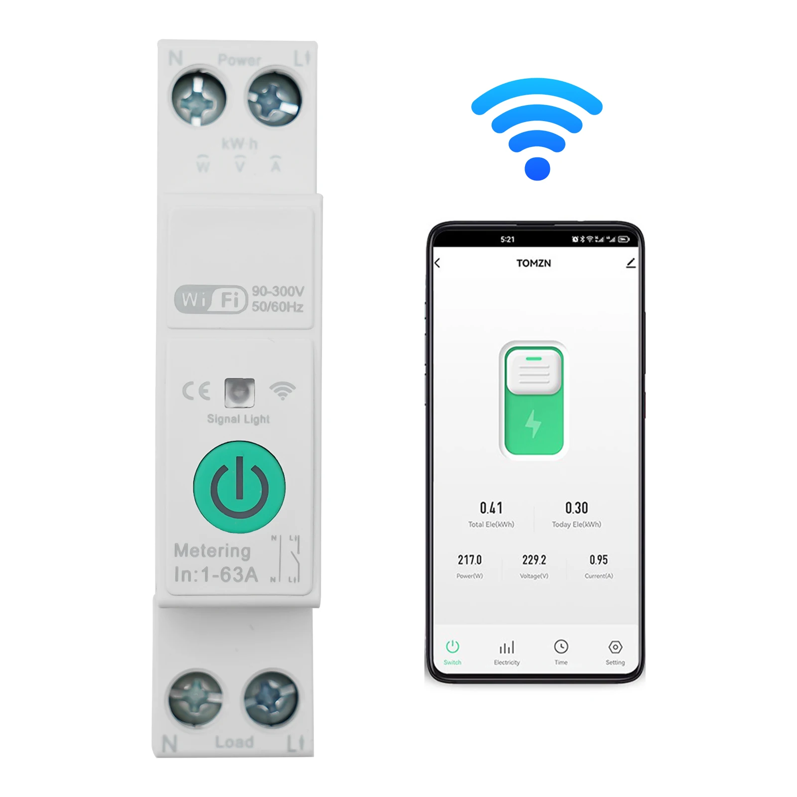 Electric Energy Measuremen with TUYA Remote Control Mechanical Life more than 100 000 times Working Voltage AC 90 300V 50/60Hz
Electric Energy Measuremen with TUYA Remote Control Mechanical Life more than 100 000 times Working Voltage AC 90 300V 50/60Hz