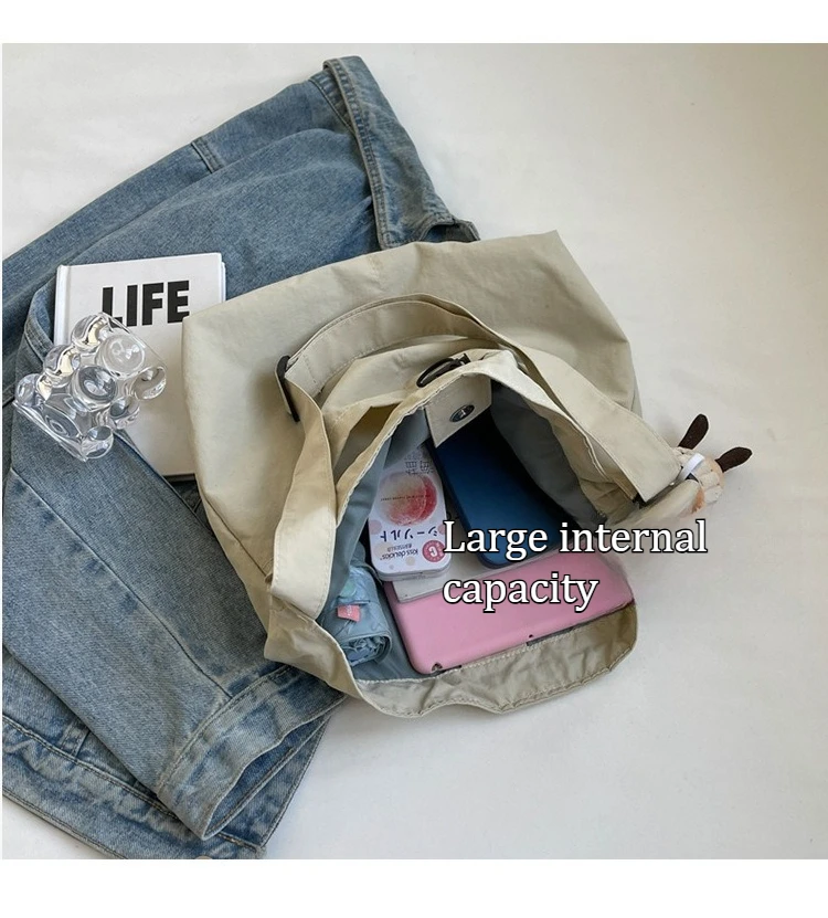 Women's Large Capacity Nylon Cloth Tote Bag Summer Versatile Crossbody & Shoulder Bag For School Class Daily Commute Women's Large Capacity Nylon Cloth Tote Bag Summer Versatile Crossbody & Shoulder Bag For School Class Daily Commute