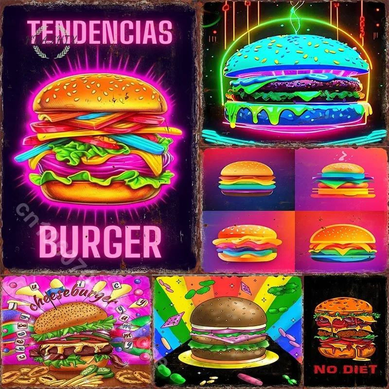 Hamburger Metal Tin Sign Neon Plate Beer Wall Decor Room Door Snack Bar Retro Vintage Art Home Club Cafe Aesthetics Decoration
Hamburger Metal Tin Sign Neon Plate Beer Wall Decor Room Door Snack Bar Retro Vintage Art Home Club Cafe Aesthetics Decoration
