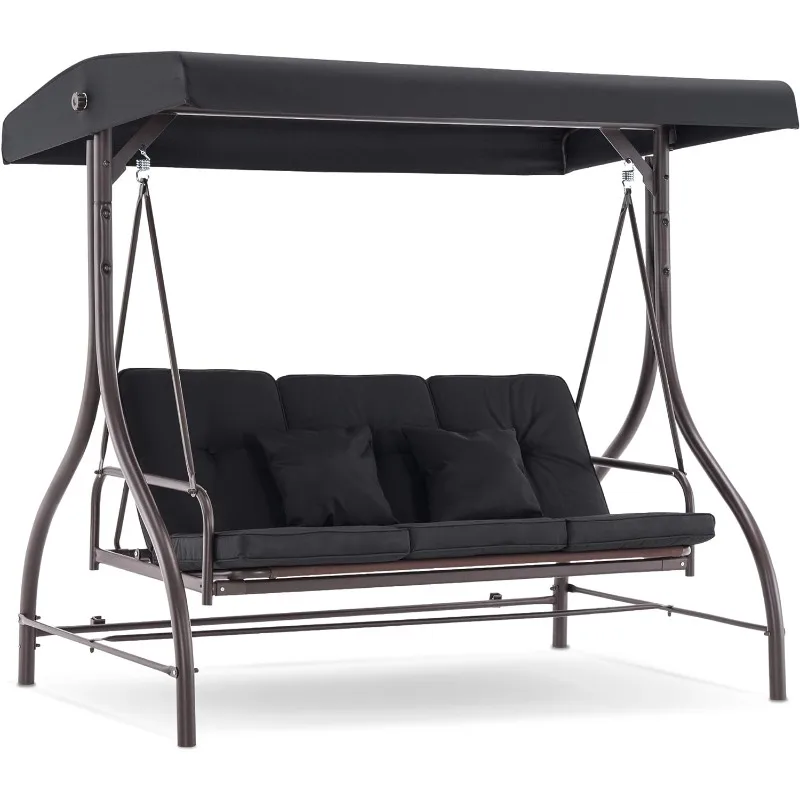 3-Seat Outdoor Patio Swing Chair, Adjustable Backrest and Canopy, Porch Swing Glider Chair, w/Cushions and Pillows
3-Seat Outdoor Patio Swing Chair, Adjustable Backrest and Canopy, Porch Swing Glider Chair, w/Cushions and Pillows