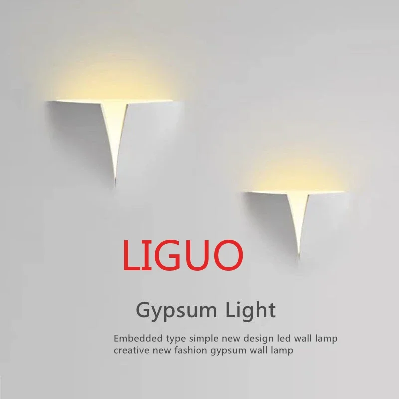 

New Fashion Embedded Gypsum Wall Lamp Creative Living Room Hotel Hallway Aisle LED Wall Lights Indoor Art Decor Sconce Lighting