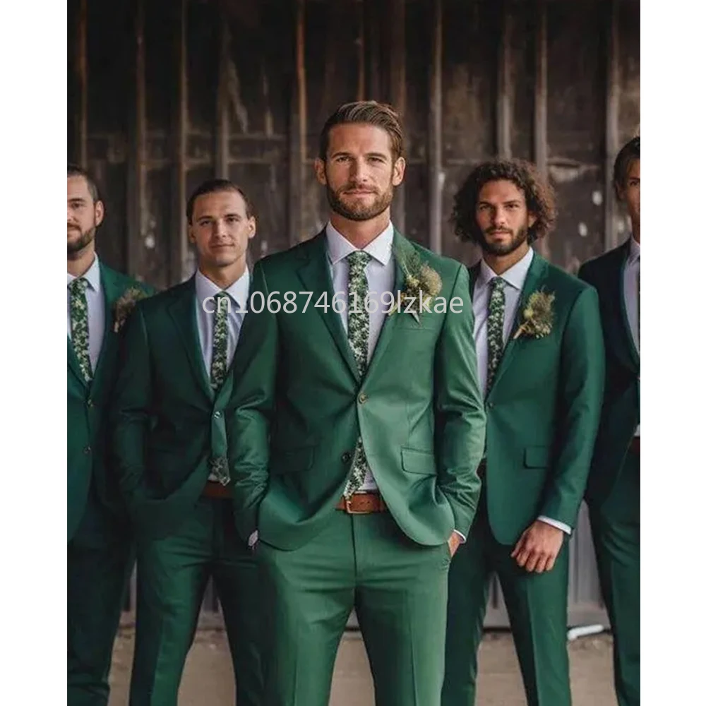

Formal Wedding Suits for Men Elegant Groom Outfits Terno Single Breasted Notch Lapel Skinny Outfits Slim 2 Piece Jacket Pants