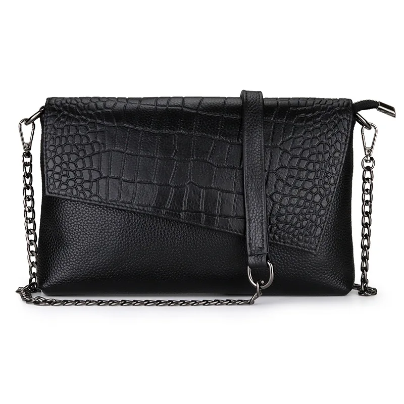 

Alligator Pattern Woman Genuine Leather Clutch Bag Real Cow Leather Messenger Bags Crocodile Chain Ladies Shoulder Bag