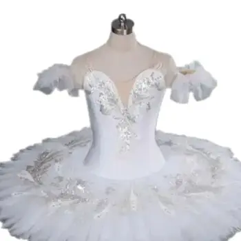 로맨틱 전문 발레 투투 화이트 백조의 호수 소녀 및 여성 파티 댄스 의상, 발레 투투 화이트 패치워크 드레스, 로트당 1 개