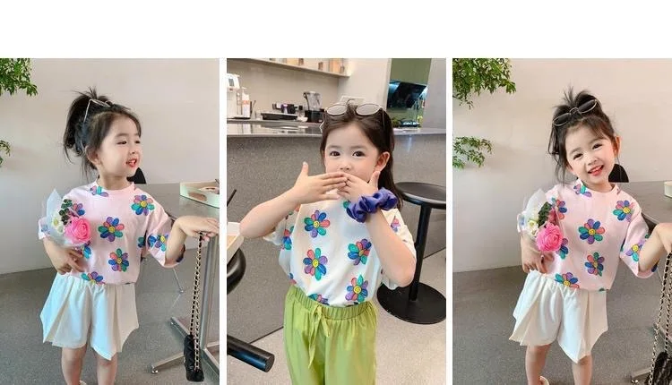 1 قطع الصيف الاطفال زهرة طباعة قمم ملابس الفتيات الكورية نمط قميص الأطفال قصيرة الأكمام تي شيرت الطفل عارضة الراحة تي شيرت 1 قطع الصيف الاطفال زهرة طباعة قمم ملابس الفتيات الكورية نمط قميص الأطفال قصيرة الأكمام تي شيرت الطفل عارضة الراحة تي شيرت