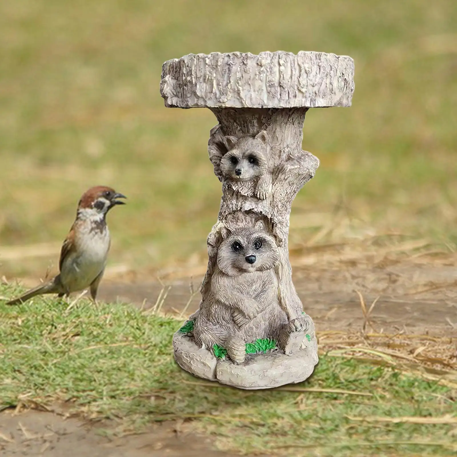 

Raccoon Bird Feeder Animal Statue Funny Lawn Statue Unique Garden Statue Lawn Ornament for Home Yard Patio Housewarming Gift