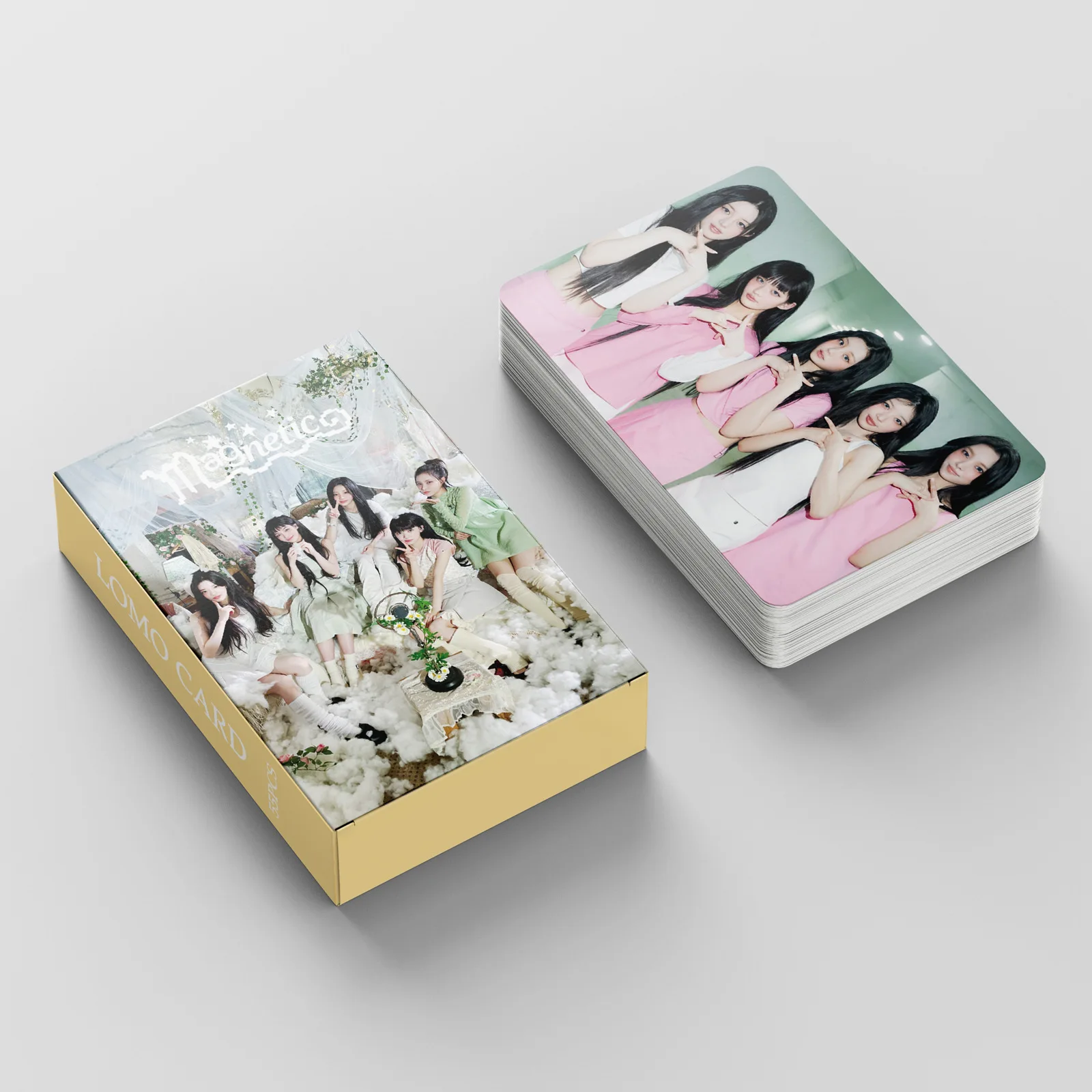 

KPOP ILLIT Magnetic Photo Card 55PCS MINJU MOKA IROHA Star Peripheral Double-sided Postcard WONHEE YUNAN Fans Gift LOMO Cards