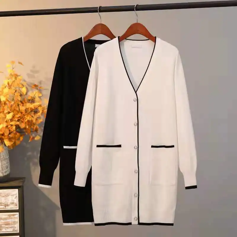 Women's knitted v-neck cardigans long casual single-breasted coats women's coats women's spring and autumn
Women's knitted v-neck cardigans long casual single-breasted coats women's coats women's spring and autumn