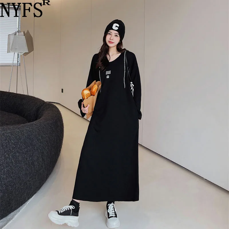 NYFS 2022 Autumn New Korea Woman Dress Vestidos Robe Femme Elbise Cotton Loose Plus Size Hooded U-neck Long Dresses
NYFS 2022 Autumn New Korea Woman Dress Vestidos Robe Femme Elbise Cotton Loose Plus Size Hooded U-neck Long Dresses