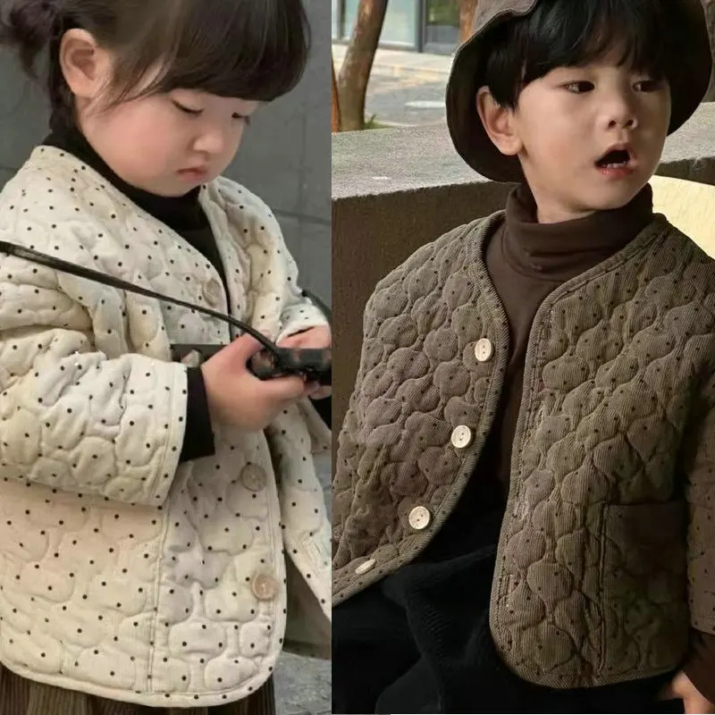 

Хлопковая куртка Корейская версия очень мягкая хлопковая куртка с утепленной курткой Топ 2023 осень и зима новая детская одежда
