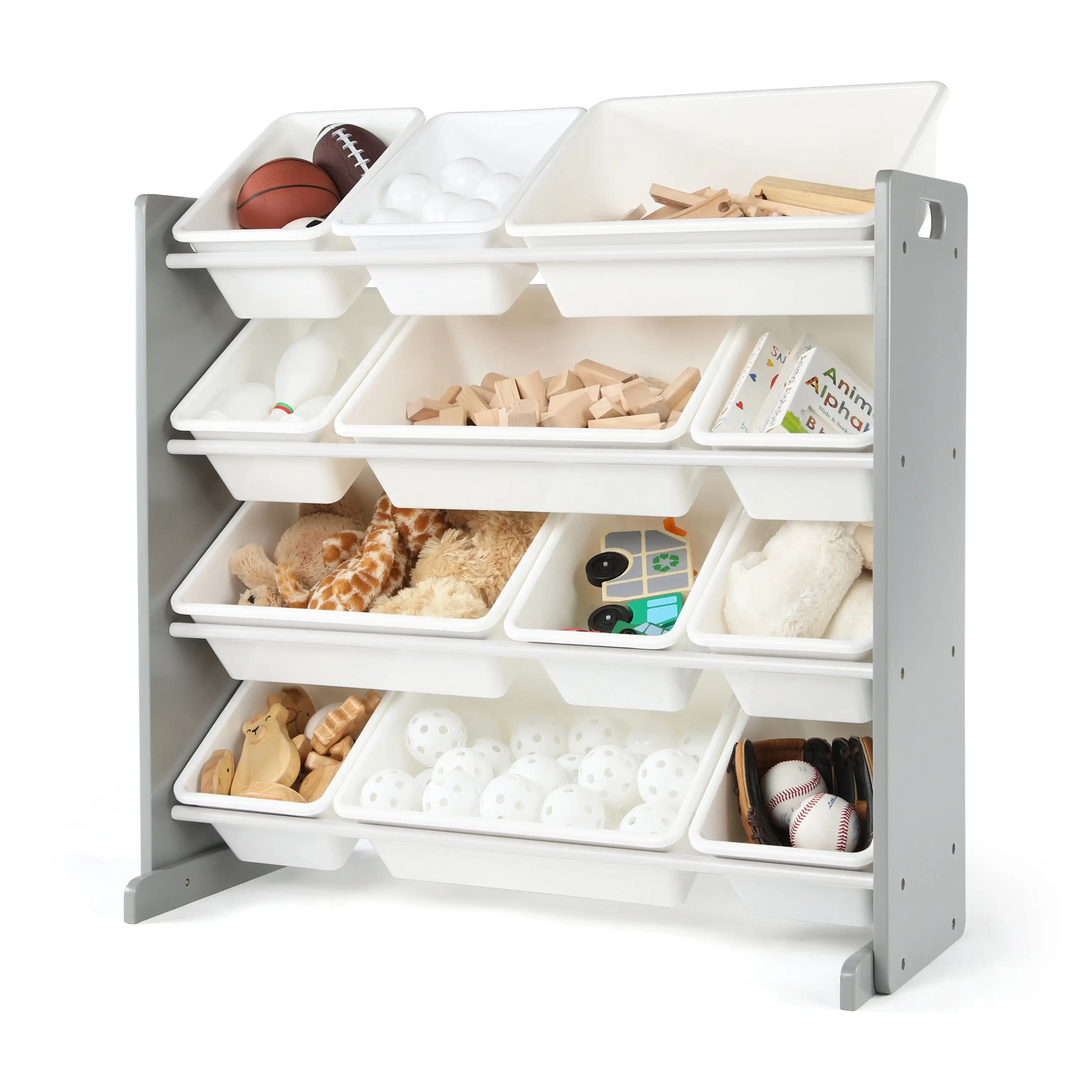 Humble Crew Children Wood and Plastic Organizing Rack with 12 Bins, Gray and White
Humble Crew Children Wood and Plastic Organizing Rack with 12 Bins, Gray and White
