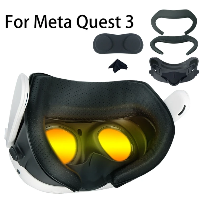Защитная маска от пота для Meta Quest 3 VR-гарнитуры, Сменные аксессуары для очков из искусственной кожи
Защитная маска от пота для Meta Quest 3 VR-гарнитуры, Сменные аксессуары для очков из искусственной кожи