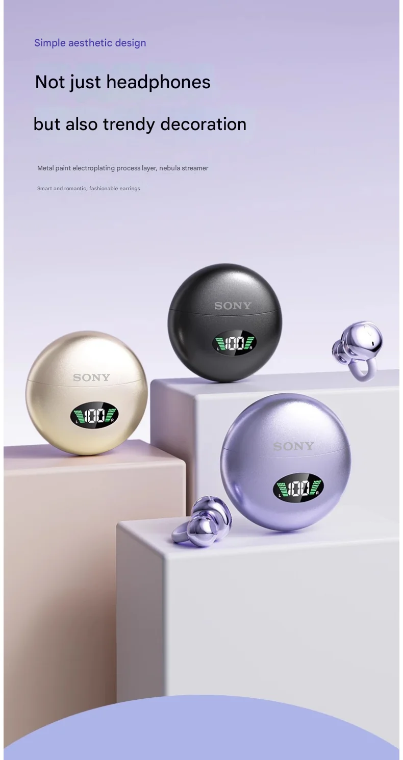 Original Sony Wireless Earphone Open Ear Q88 Ear Clip ENC Headset Bluetooth 5.4 HD Call Touch Control Headphone for Android iOS Original Sony Wireless Earphone Open Ear Q88 Ear Clip ENC Headset Bluetooth 5.4 HD Call Touch Control Headphone for Android iOS