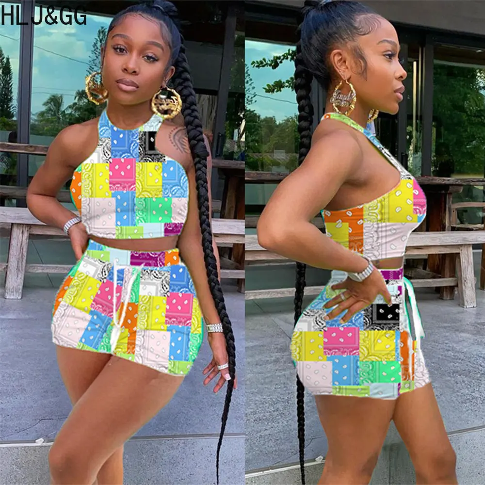 HLJ&GG Fashion Paisley Printing Shorts Sets Women O Neck Sleeveless Top And Drawstring Shorts Two Piece Outfits Summer Tracksuit
HLJ&GG Fashion Paisley Printing Shorts Sets Women O Neck Sleeveless Top And Drawstring Shorts Two Piece Outfits Summer Tracksuit