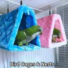 Pet Bird Parrot Cages Warm Hammock Hut Tent Fashion Bed Hanging Cave for Sleeping and Hatching Cage Decoration