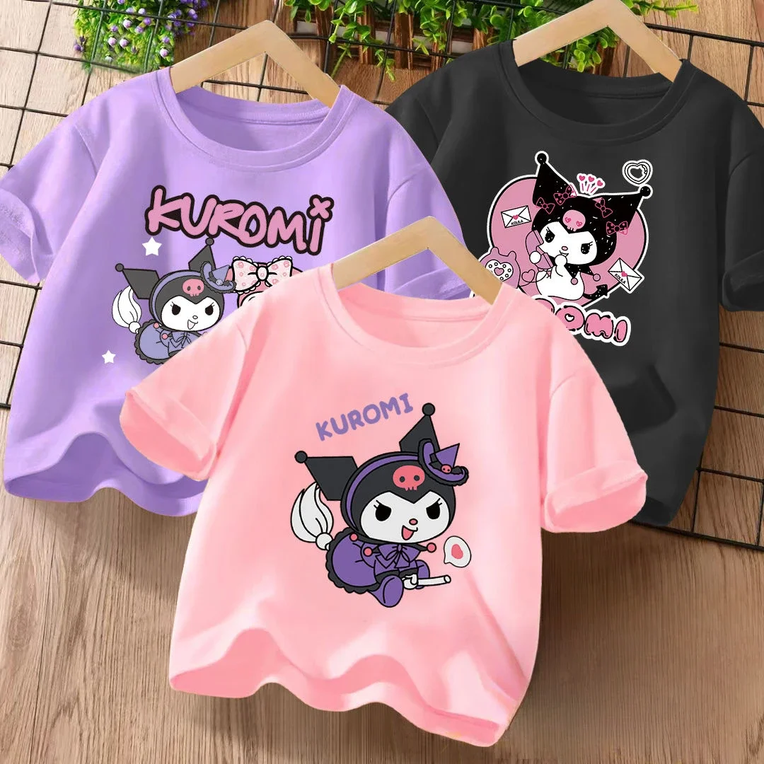 3pcs Sanrio Kuromi Children Short Sleeve T-Shirt Spring Summer Cartoon Fashion 100% Cotton T-Shirt Tops Kid Casual Loose Short
3pcs Sanrio Kuromi Children Short Sleeve T-Shirt Spring Summer Cartoon Fashion 100% Cotton T-Shirt Tops Kid Casual Loose Short