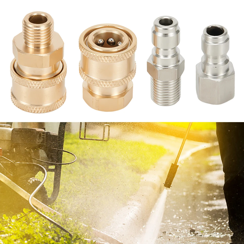 

Pressure Washer Coupling Quick Release Adapter 1/4" Male Male Fitting Connector Car Washing Garden Joint Accessories