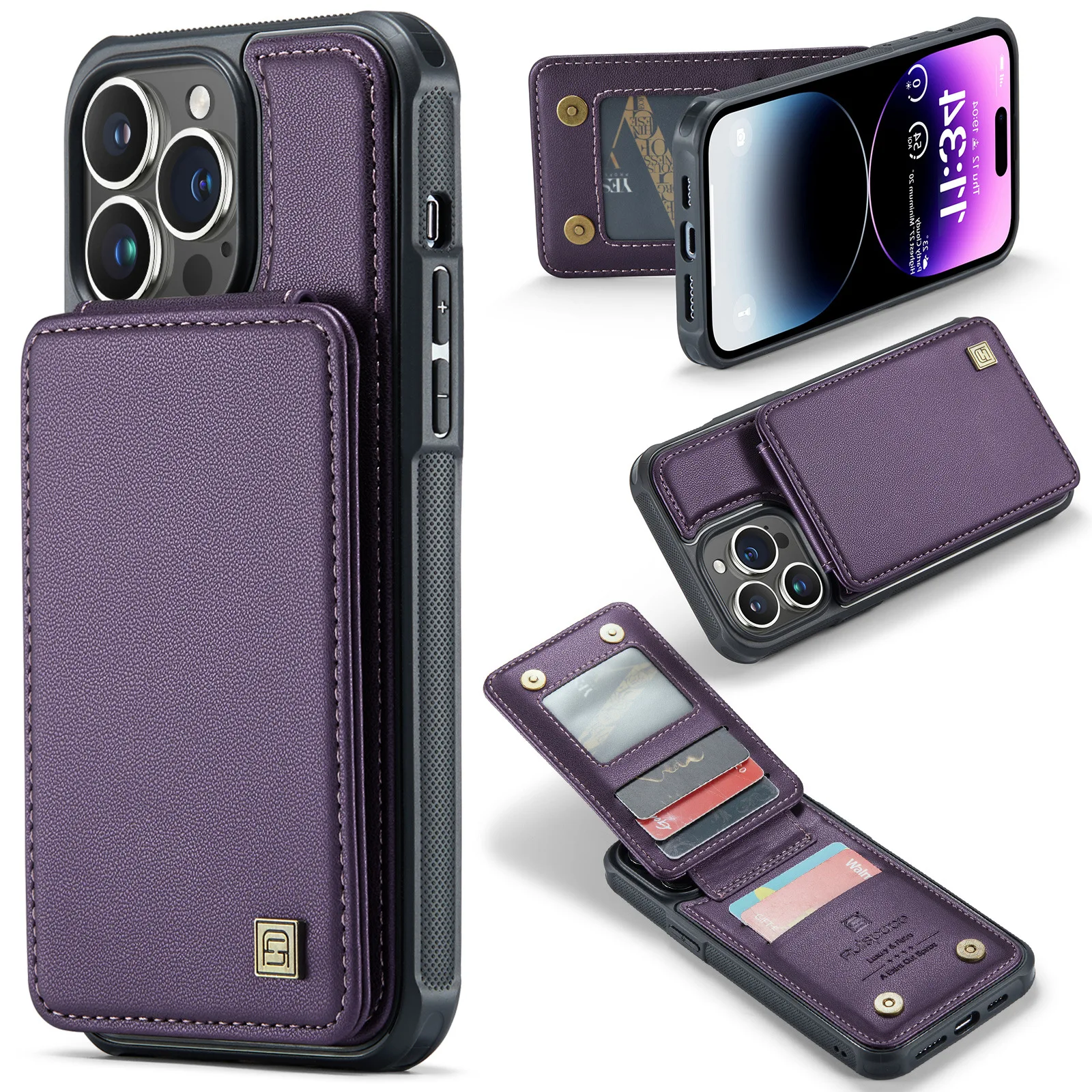 New Suitable for iPhone 15promax Flip Holder Case 14plus 13pro Multi Function Card 11 Magnetic Holder 12 12pro Protection Cover
New Suitable for iPhone 15promax Flip Holder Case 14plus 13pro Multi Function Card 11 Magnetic Holder 12 12pro Protection Cover