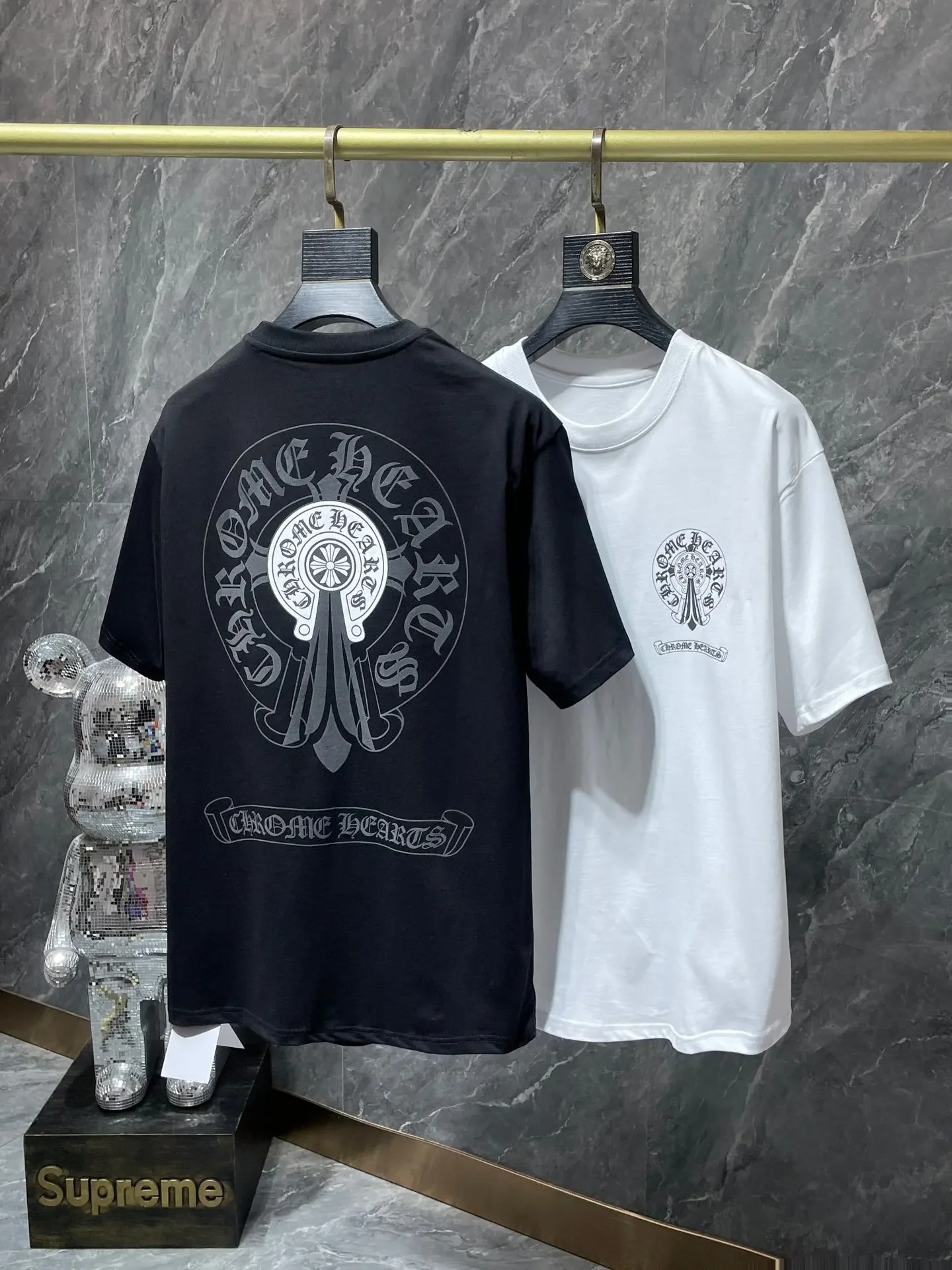 

Fashion Top of the line Spring/Summer New Chrome Hearts Ghost Horseshoe Cross Sanskrit Short Sleeve T-shirt Trendy Luxury