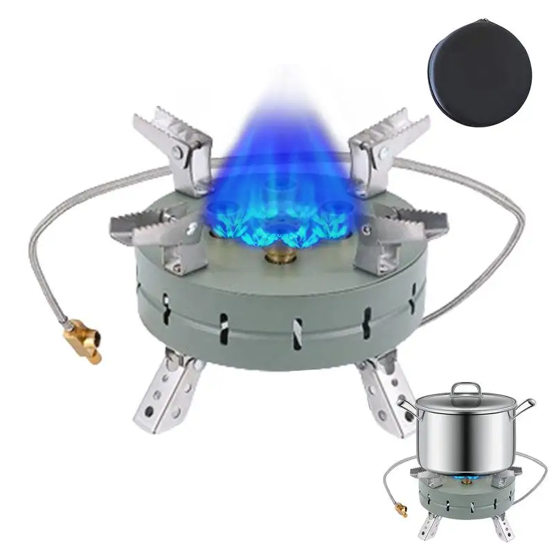 Camping Cook Stove 5 Copper Fire Holes Camping Fire Stove 13800w Windproof Thickened Base Stove With EVA Storage Bag For Hiking
Camping Cook Stove 5 Copper Fire Holes Camping Fire Stove 13800w Windproof Thickened Base Stove With EVA Storage Bag For Hiking
